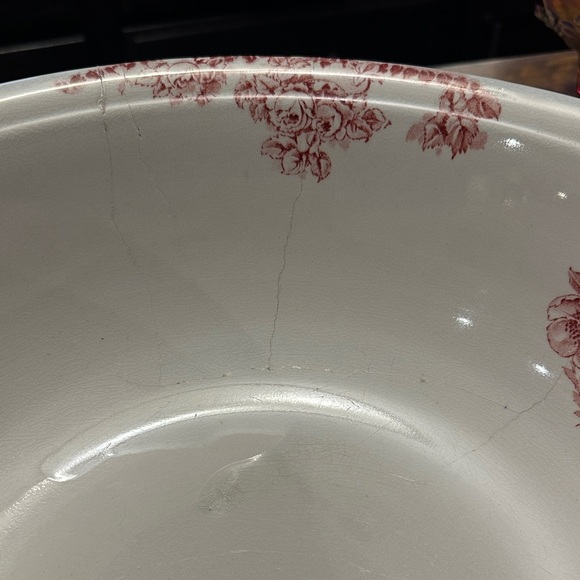 VINTAGE | Victorian-era Louis J.H.W. & Sons Hanley England Semi-Porcelain Basin - Picture 4 of 16